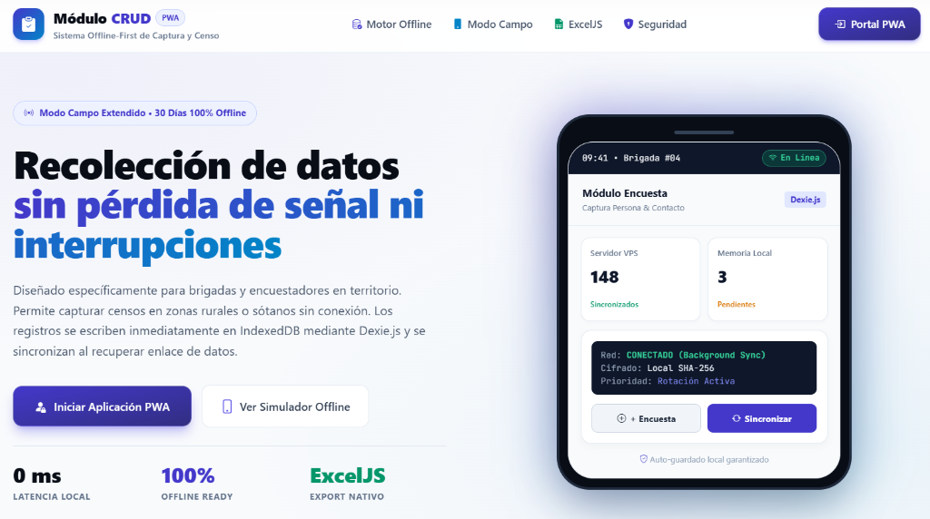 Módulo CRUD PWA Preview